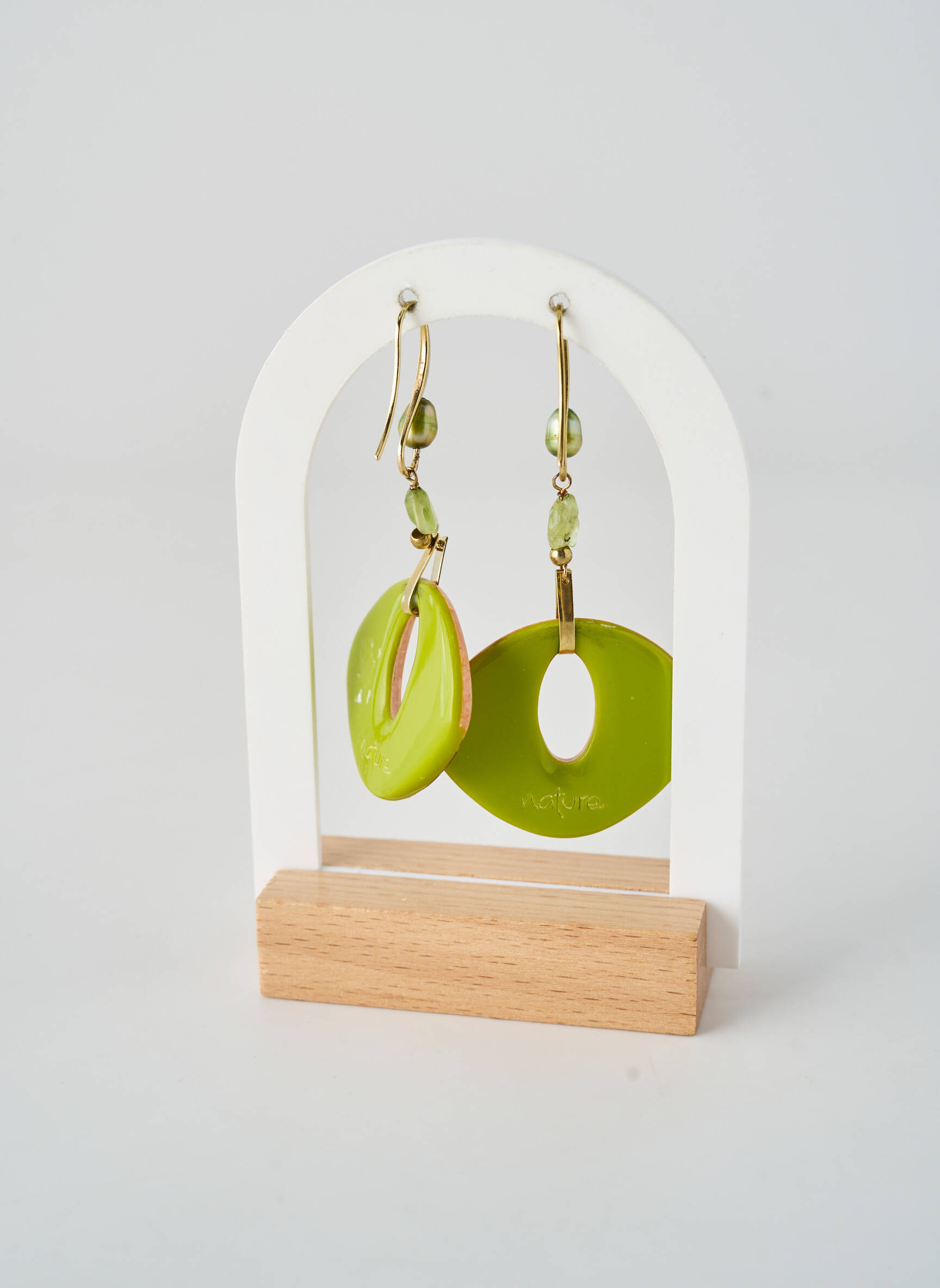 Boucles d’oreilles ornement perles vert NATURE BIJOUX femme