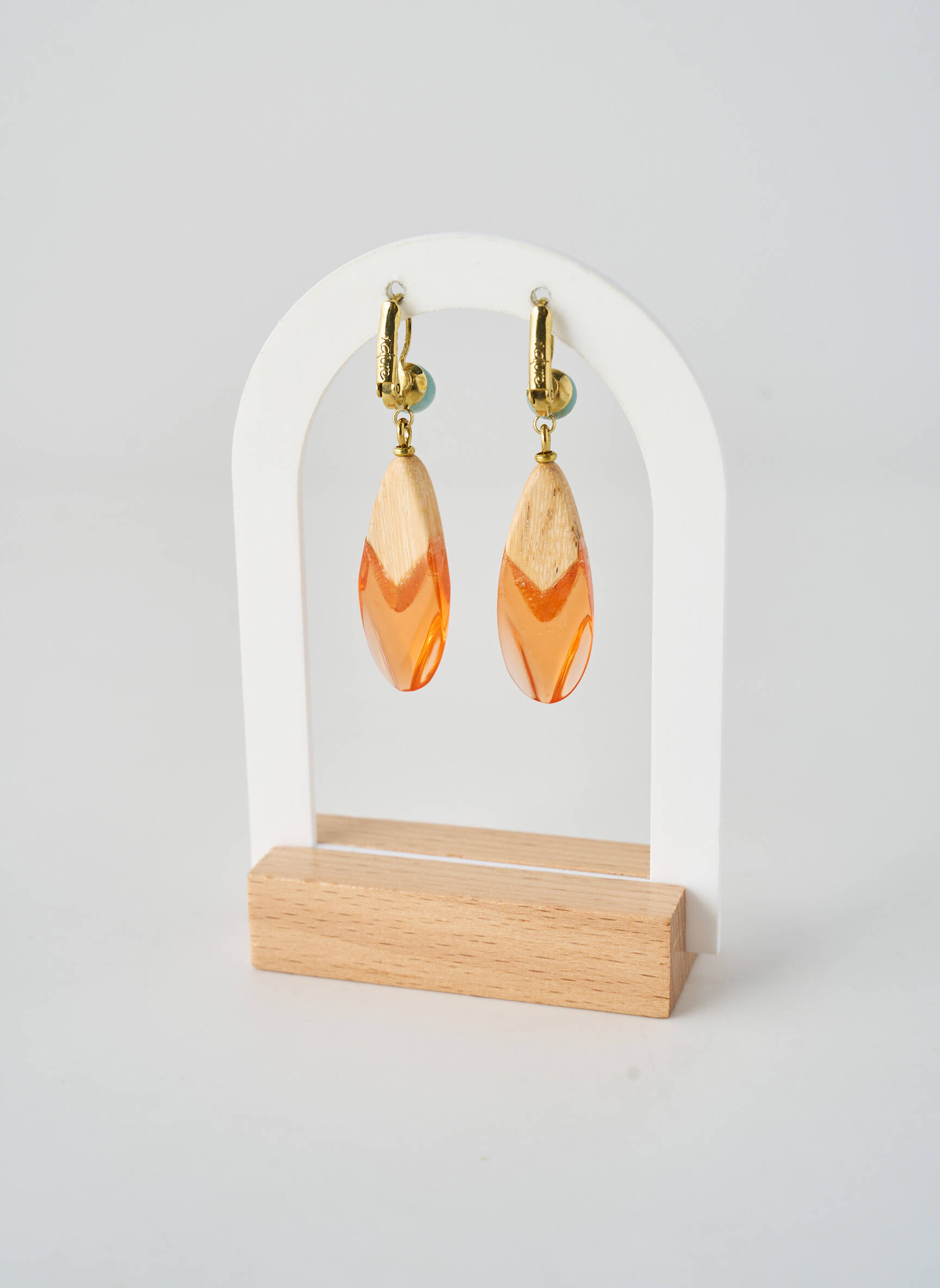 Boucles d’oreilles fermeture crochet orange NATURE BIJOUX femme