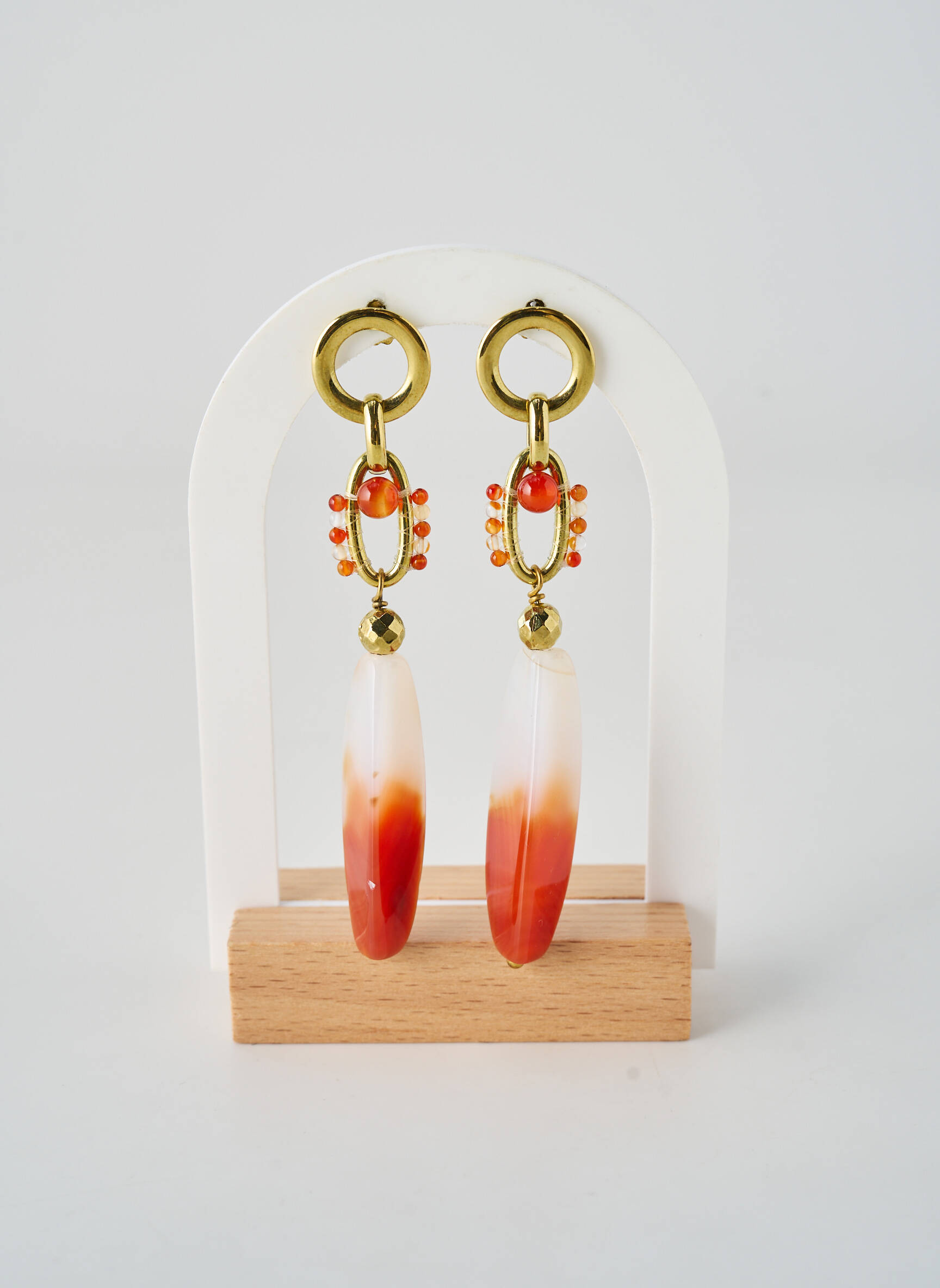 Boucles d’oreilles ornement perles orange NATURE BIJOUX femme