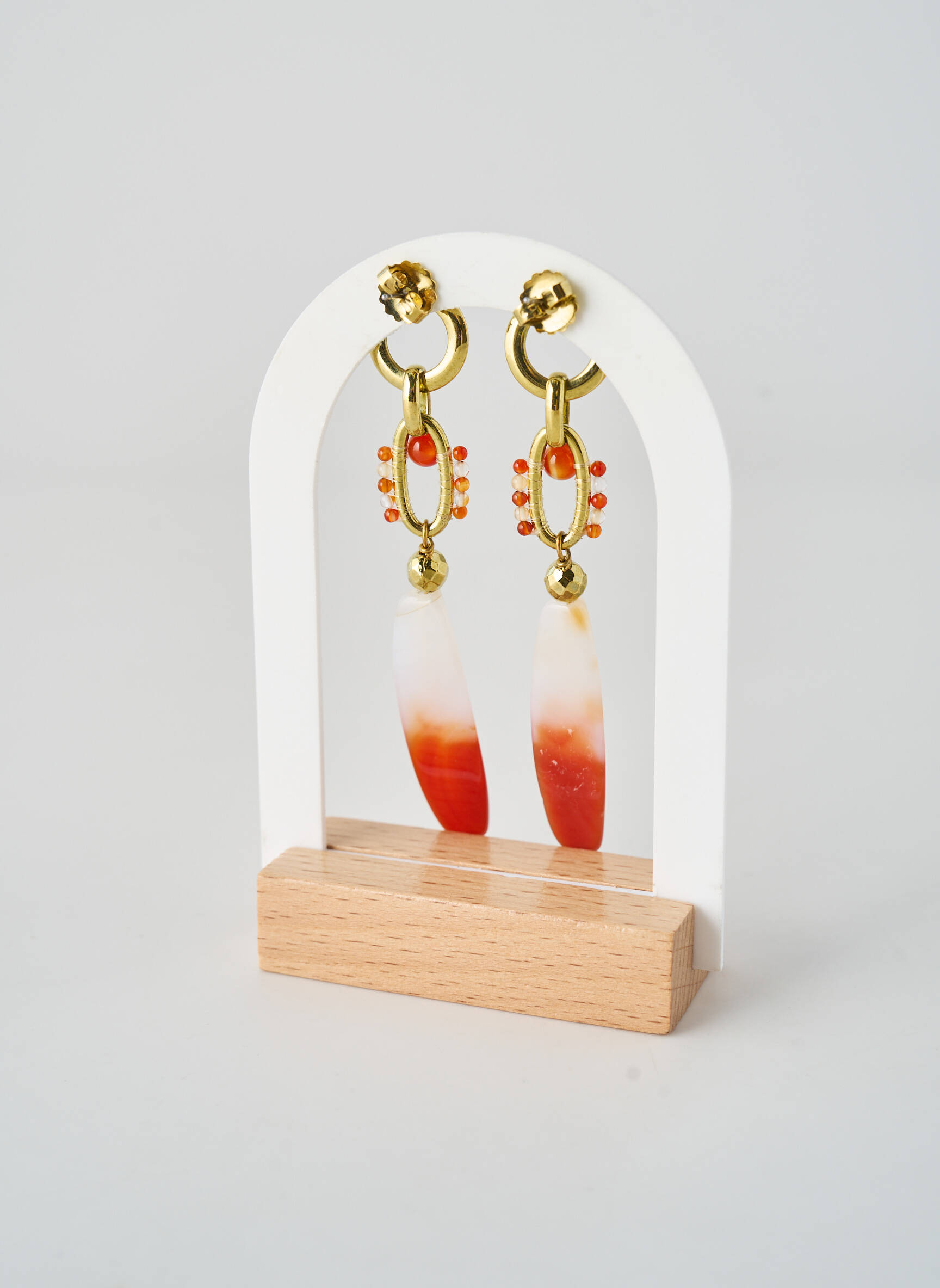 Boucles d’oreilles ornement perles orange NATURE BIJOUX femme