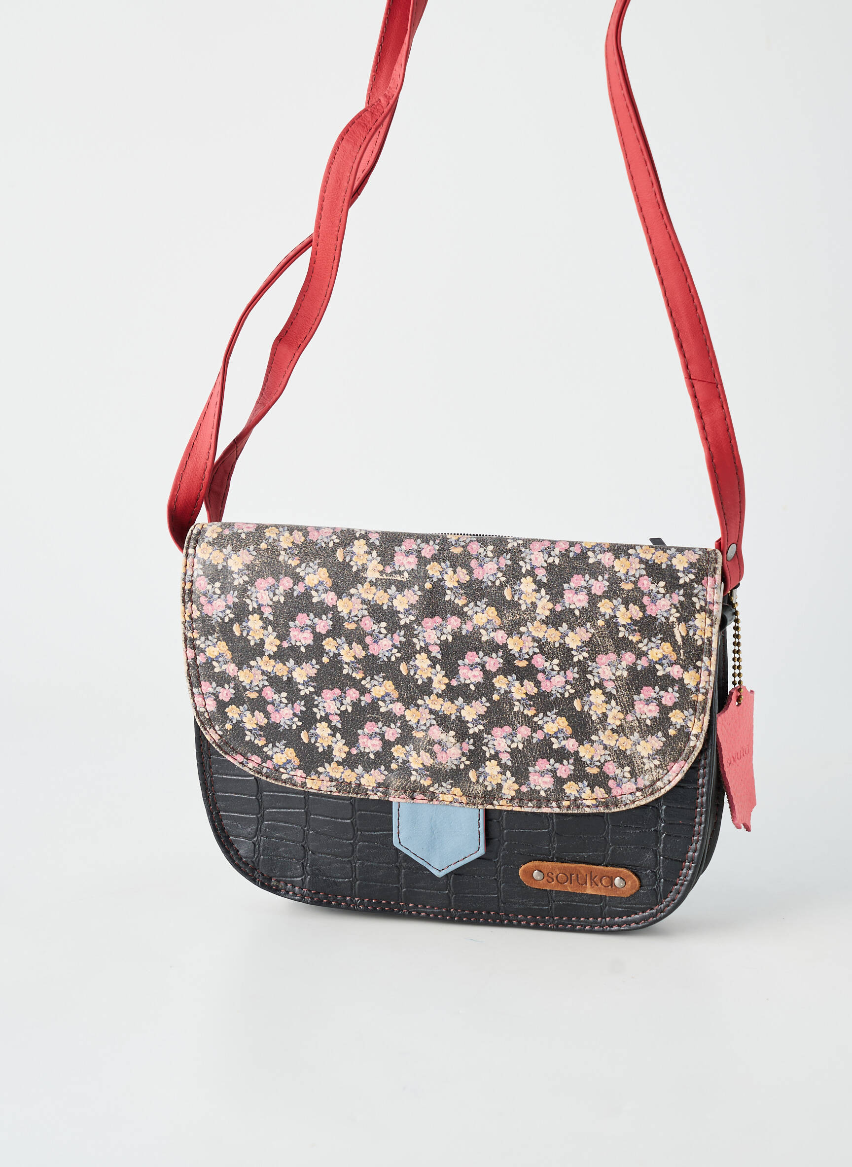 Sac multipoches forme rectangulaire noir SORUKA femme