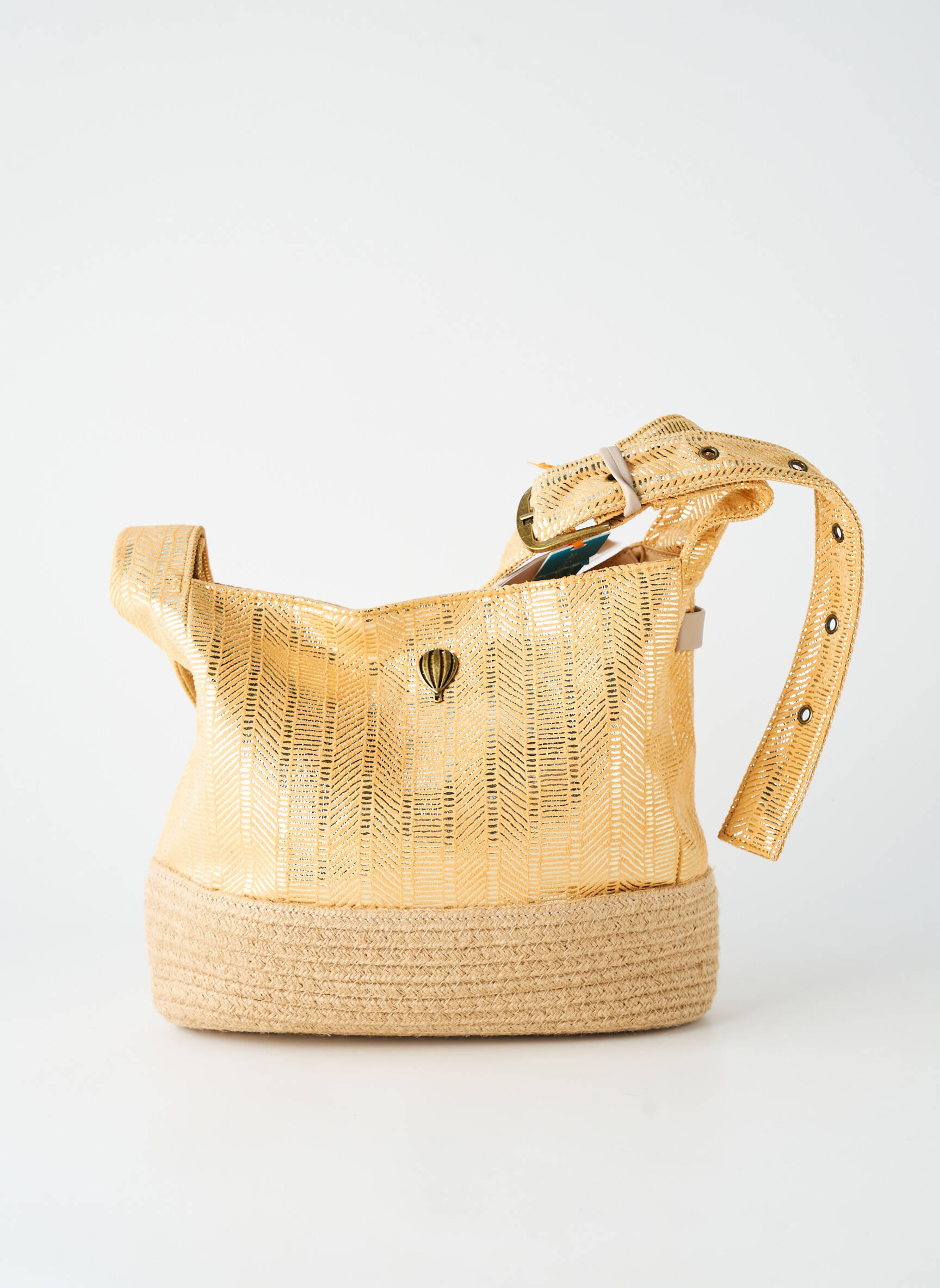 Sac fermeture zippée forme rectangulaire jaune LE VOYAGE EN PANIER femme