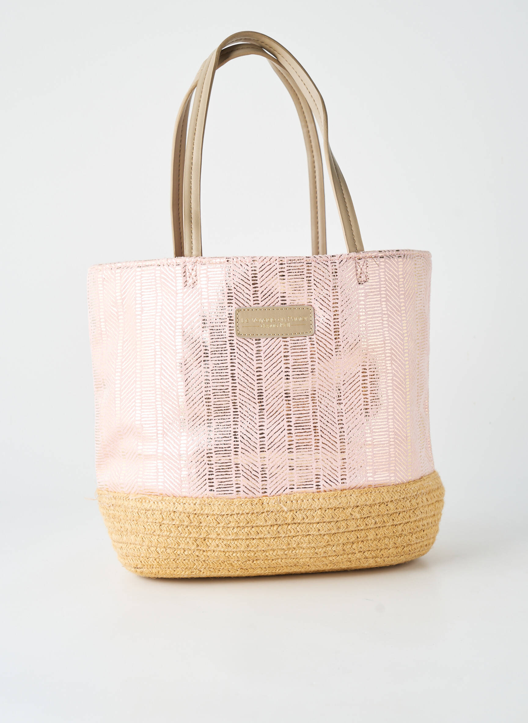 Sac doublure textile forme plage rose LE VOYAGE EN PANIER femme