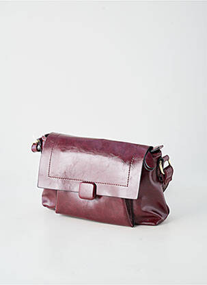 Sac multipoches forme rectangulaire rouge INES DELAURE femme