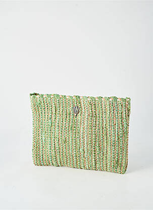 Pochette doublure textile vert LE VOYAGE EN PANIER femme