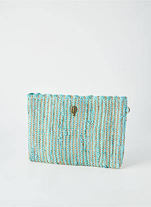 Pochette doublure textile bleu LE VOYAGE EN PANIER femme