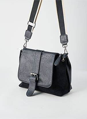 Sac multipoches forme rectangulaire noir INES DELAURE femme