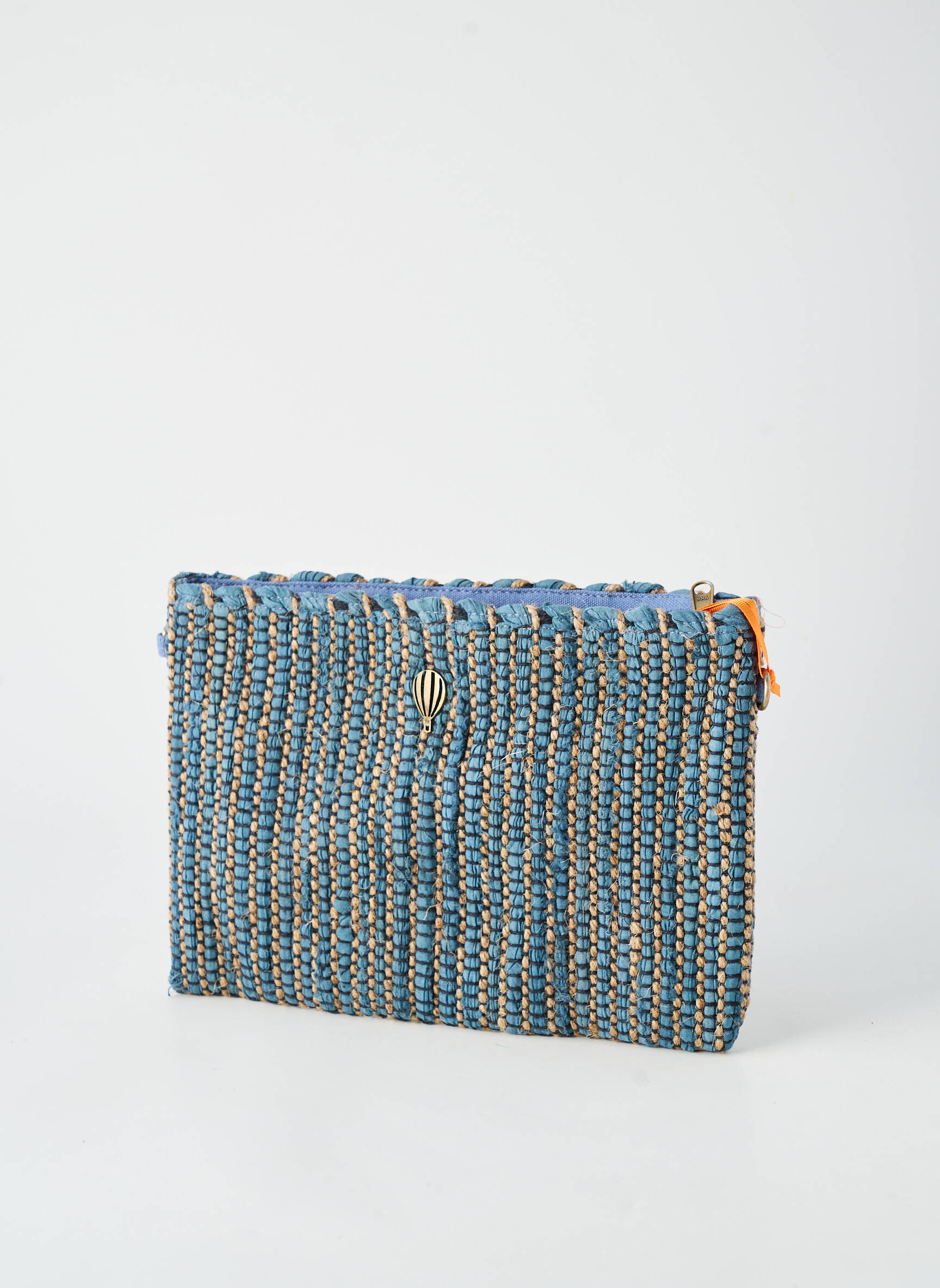 Pochette doublure textile bleu LE VOYAGE EN PANIER femme