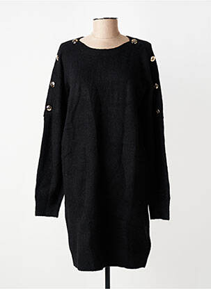 Robe pull stretch manches longues noir LE TEMPS DES CERISES femme