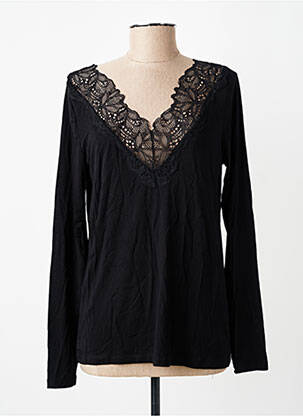 Top tissage jersey manches longues noir SOYACONCEPT femme