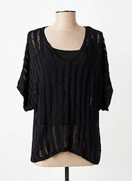 Pull col v manches courtes noir TIFFOSI femme