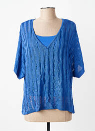 Pull col v manches courtes bleu TIFFOSI femme