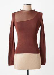 Pull col bateau manches longues marron SALSA femme