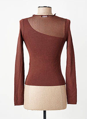 Pull col bateau manches longues marron SALSA femme