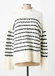 Pull coupe droite manches longues beige LE TEMPS DES CERISES femme