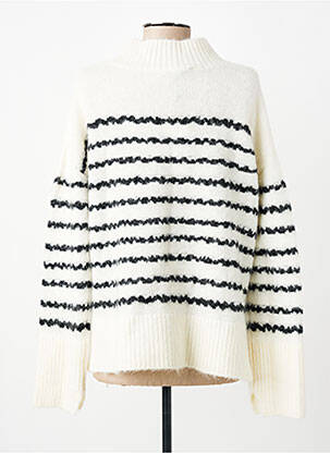 Pull coupe droite manches longues beige LE TEMPS DES CERISES femme