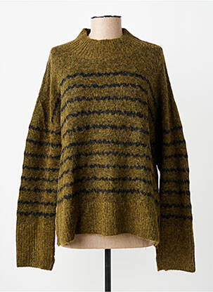 Pull coupe droite manches longues vert LE TEMPS DES CERISES femme