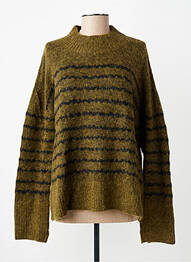 Pull coupe droite manches longues vert LE TEMPS DES CERISES femme