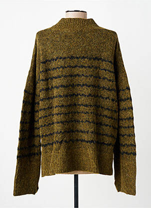 Pull coupe droite manches longues vert LE TEMPS DES CERISES femme