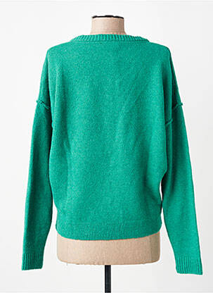 Pull tissage chiné manches longues vert LE TEMPS DES CERISES femme