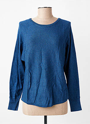 Pull tissage chiné manches longues bleu SOYACONCEPT femme