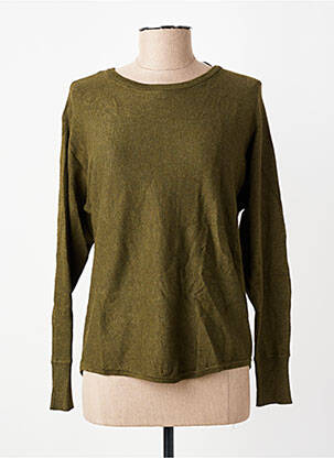 Pull tissage chiné manches longues vert SOYACONCEPT femme
