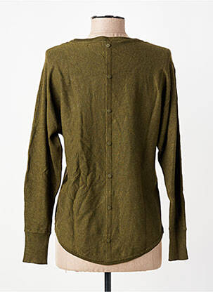 Pull tissage chiné manches longues vert SOYACONCEPT femme