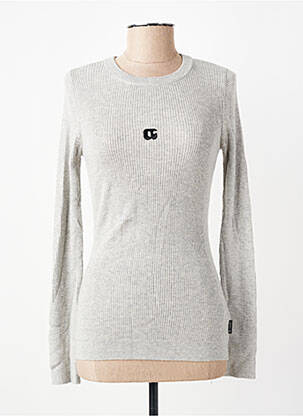 Pull tissage chiné manches longues gris LE TEMPS DES CERISES femme
