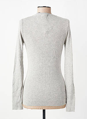 Pull tissage chiné manches longues gris LE TEMPS DES CERISES femme
