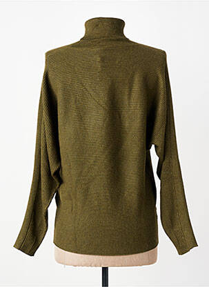 Pull col roulé tissage chiné manches longues vert SOYACONCEPT femme