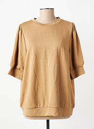Sweat-shirt stretch manches courtes beige SOYACONCEPT femme