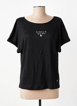 T-shirt coupe droite manches courtes noir LES TROPEZIENNES PAR M.BELARBI femme