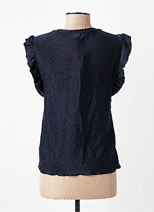Top stretch manches courtes bleu LE TEMPS DES CERISES femme