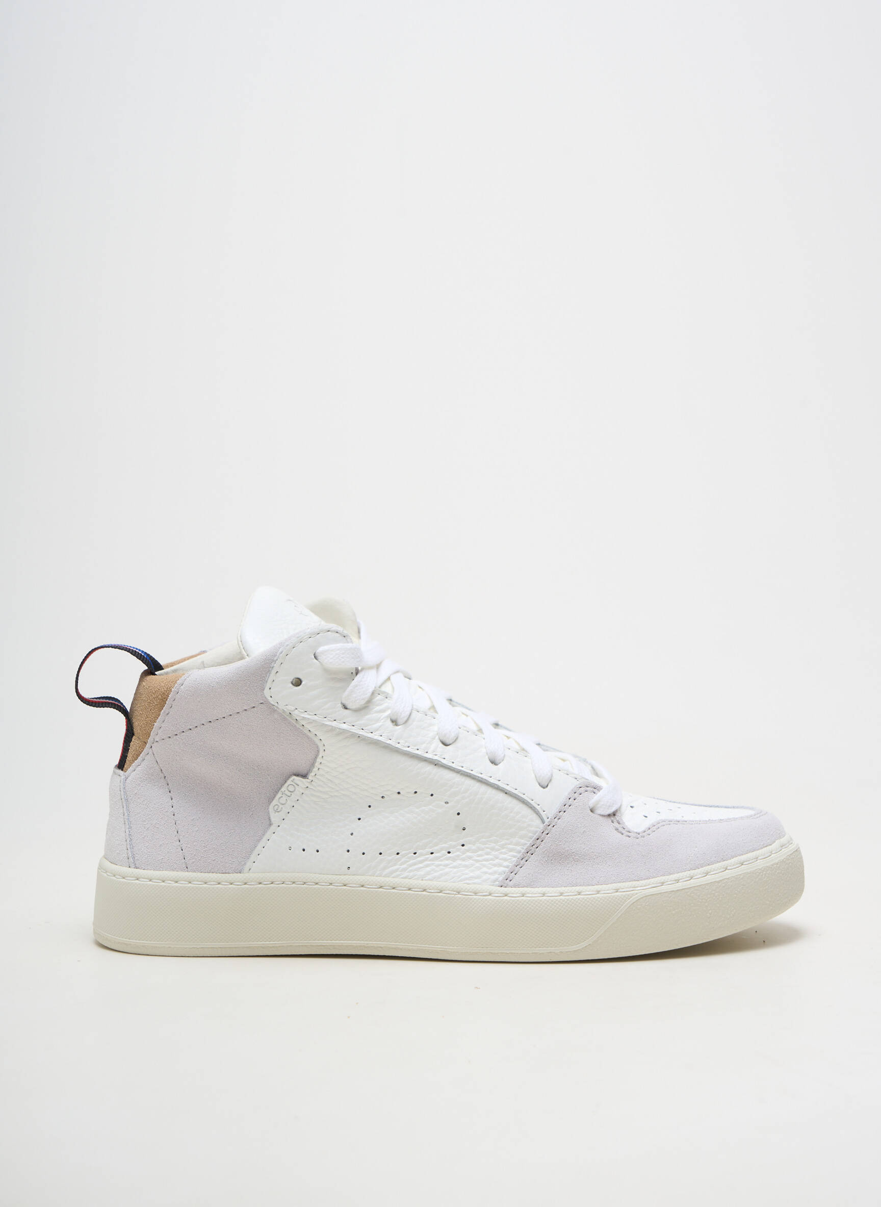 Baskets matière lisse talon plat jusqu'à 3cm blanc ECTOR femme