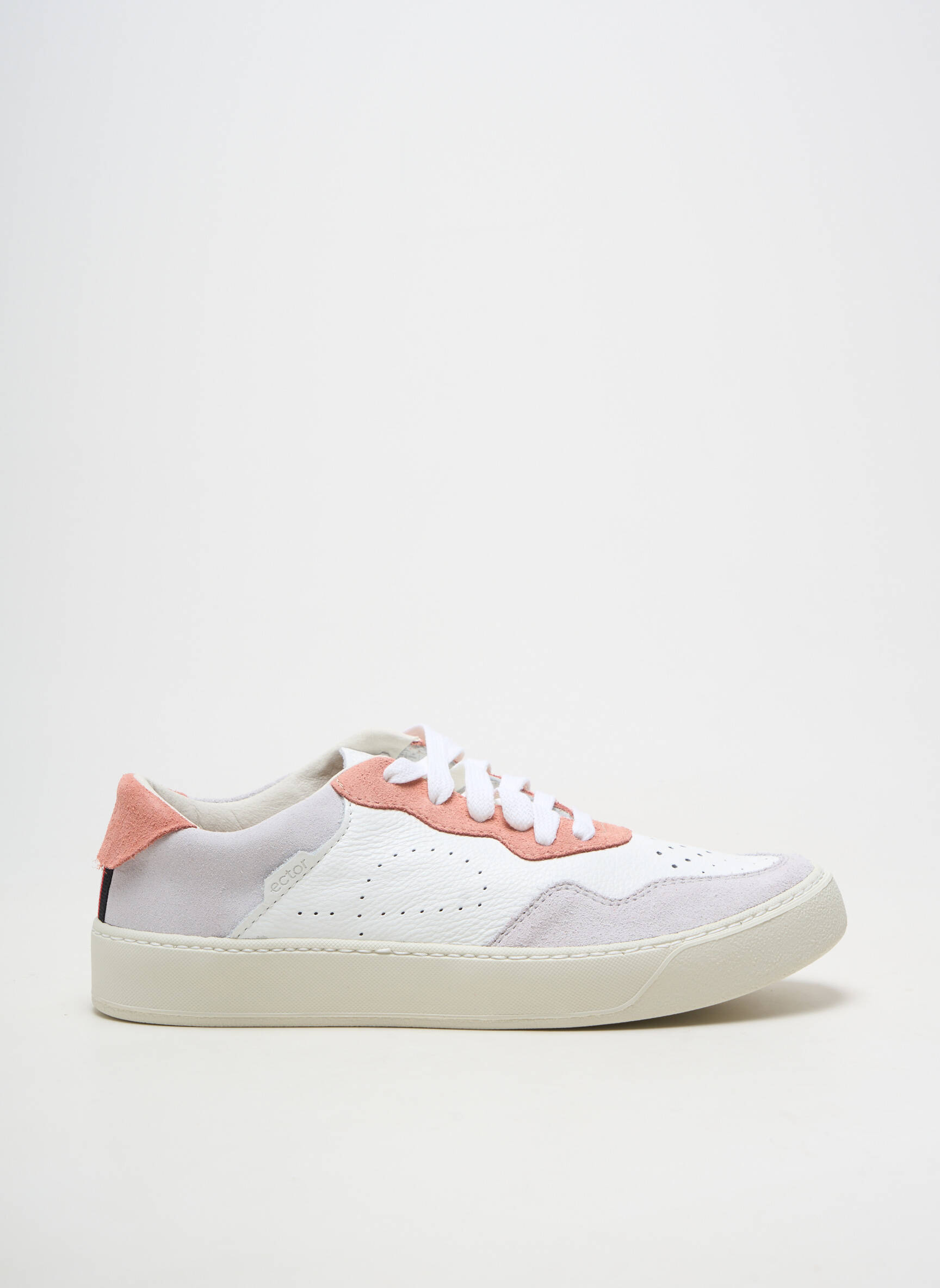 Baskets bout rond talon plat jusqu'à 3cm blanc ECTOR femme