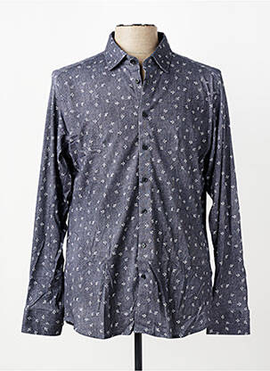 Chemise manches longues imprimé fantaisie bleu DESOTO homme