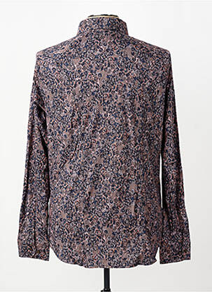 Chemise manches longues coupe cintrée marron DESOTO homme