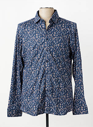 Chemise manches longues coupe cintrée bleu DESOTO homme
