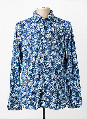 Chemise manches longues coupe cintrée bleu DESOTO homme