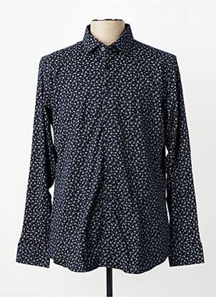 Chemise manches longues coupe cintrée bleu DESOTO homme