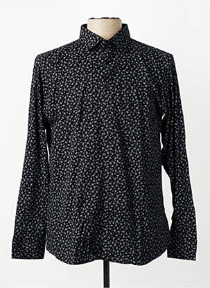 Chemise manches longues coupe cintrée noir DESOTO homme