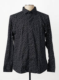 Chemise manches longues coupe cintrée noir DESOTO homme