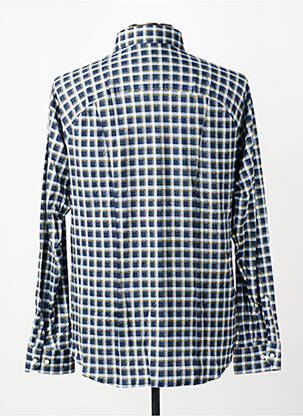 Chemise manches longues imprimé carreaux bleu DESOTO homme