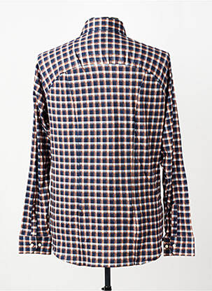Chemise manches longues imprimé carreaux orange DESOTO homme