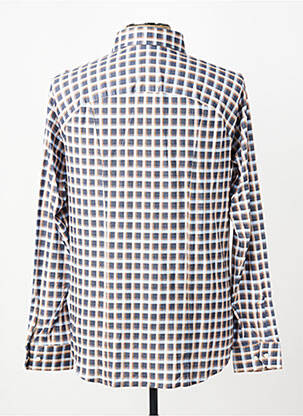 Chemise manches longues imprimé carreaux beige DESOTO homme