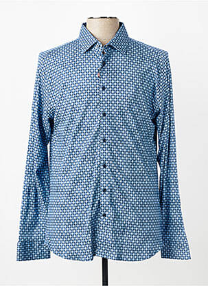 Chemise manches longues imprimé fantaisie bleu DESOTO homme