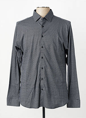 Chemise manches longues imprimé fantaisie noir DESOTO homme