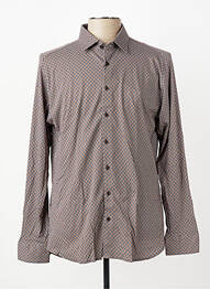Chemise manches longues coupe cintrée marron DESOTO homme