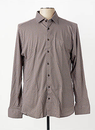 Chemise manches longues coupe cintrée marron DESOTO homme