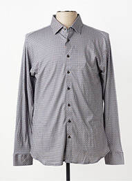 Chemise manches longues imprimé fantaisie beige DESOTO homme